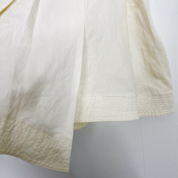 New Derek Lam 10 Crosby Kiana Pleated Asymmetrical Mini Skirt 14 Cotton Linen - Picture 4 of 12